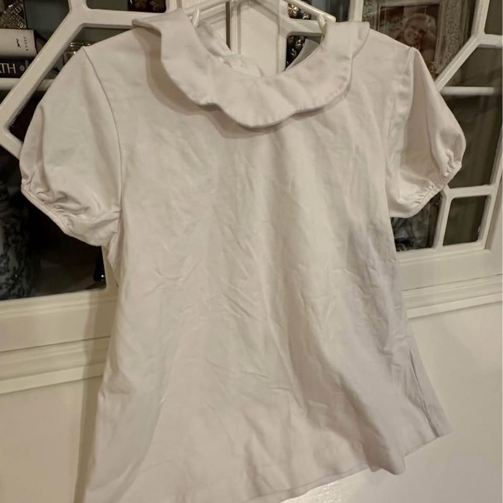 Florence Eiseman White Ruffled Collar GIRLS Pima cotton Top Size 6x EEUC